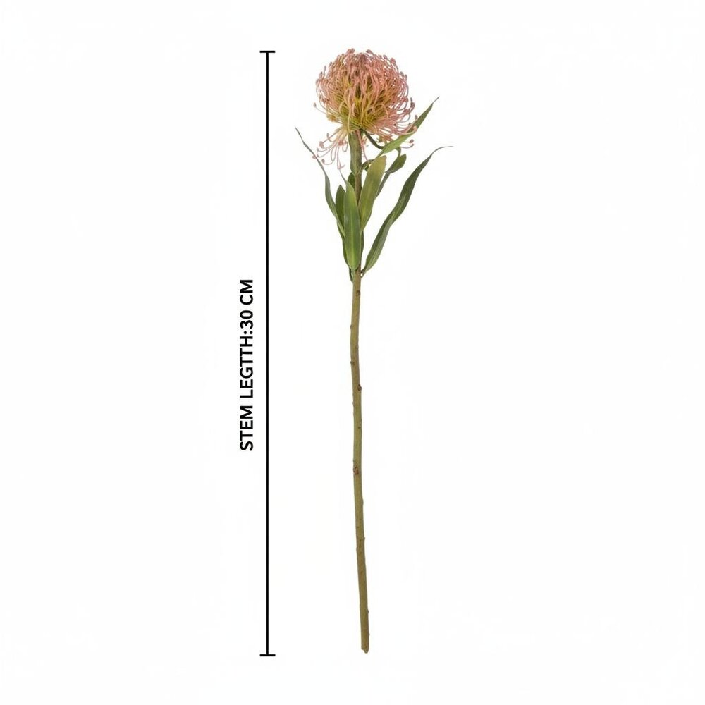 Pink Blush Pincushion Protea Stem Faux Protea Flower Artificial Floral Decor - Picture 6 of 10